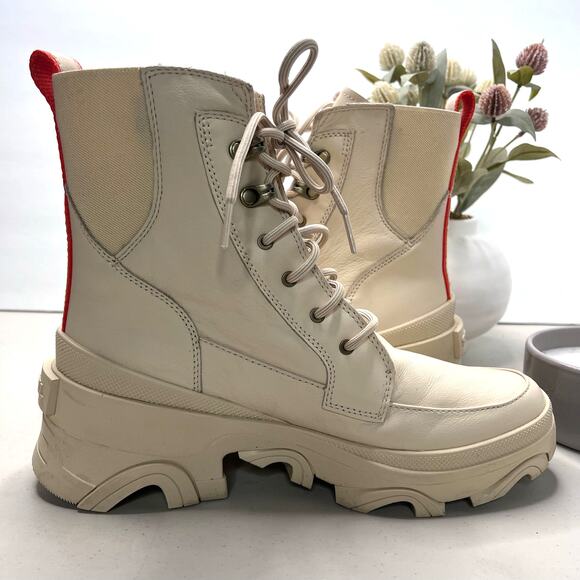 Sorel Brex Heel Lace Waterproof Boot Bleached Ceramic NL4306165 Women 9.5 - Picture 7 of 10
